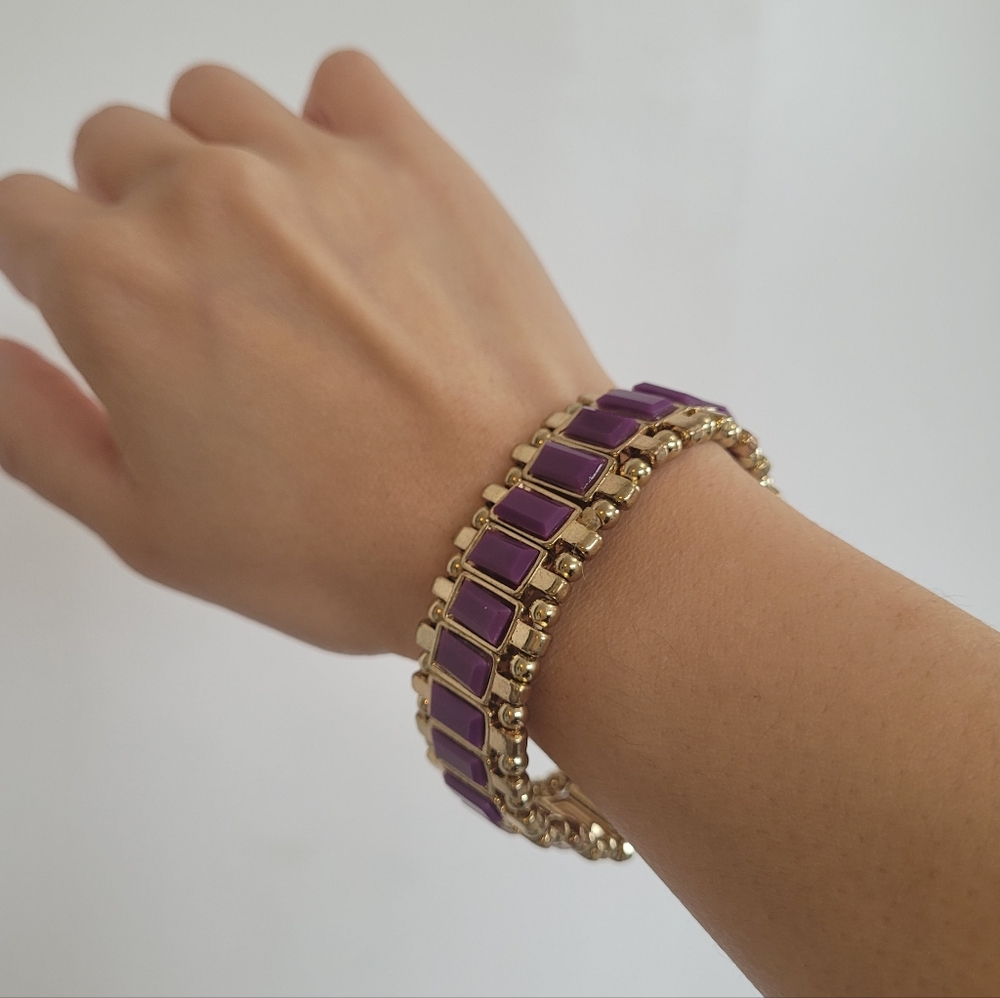 Elegant Purple and Gold Bracelet